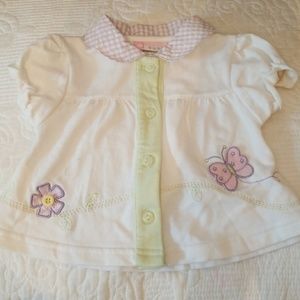 Kid zone 6-9M Girls Butterfly Top